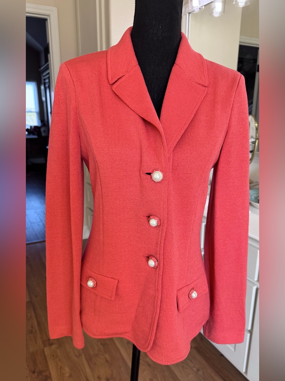 St John Collection Blazer with Pearl Buttons